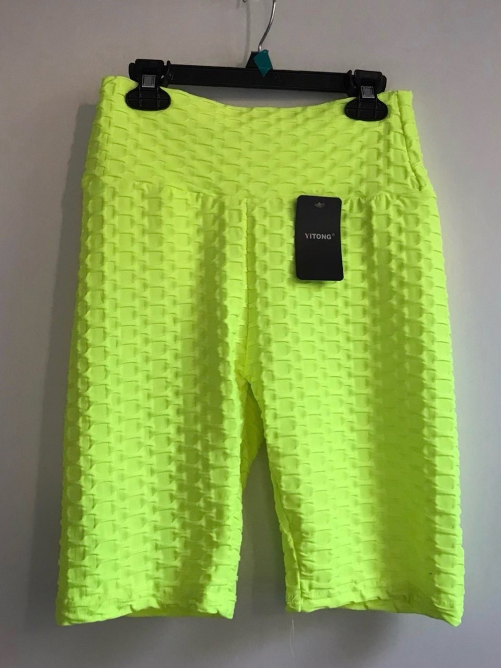 YITONG Neon Nylon anti-cellulite ruched booty Biker Shorts